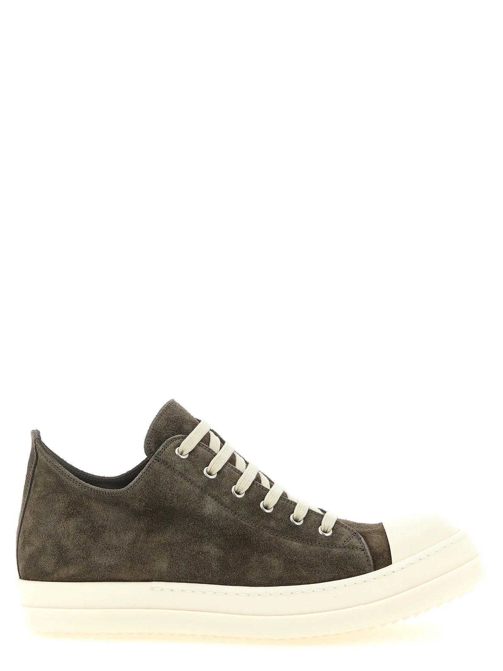 Rick Owens Gray Calfskin Low Top Sneakers - EU45/US12