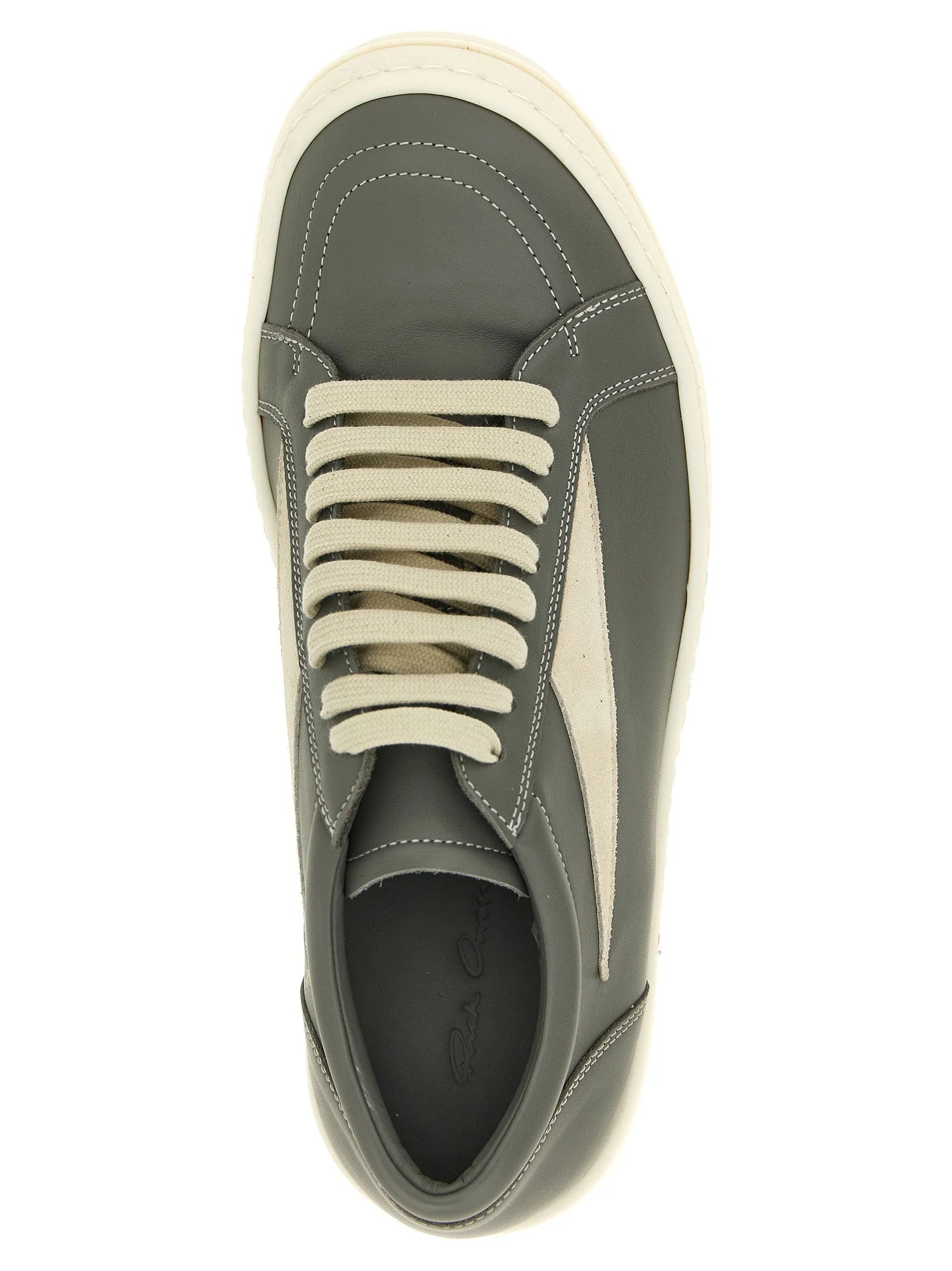 Rick Owens Gray Cowhide Low Top Sneakers