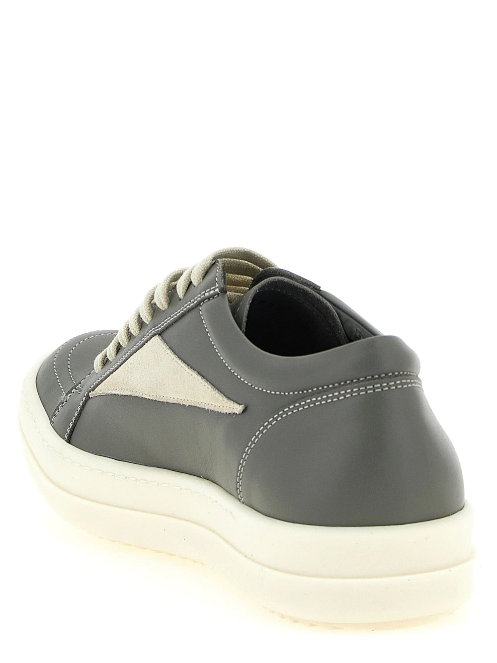 Rick Owens Gray Cowhide Low Top Sneakers