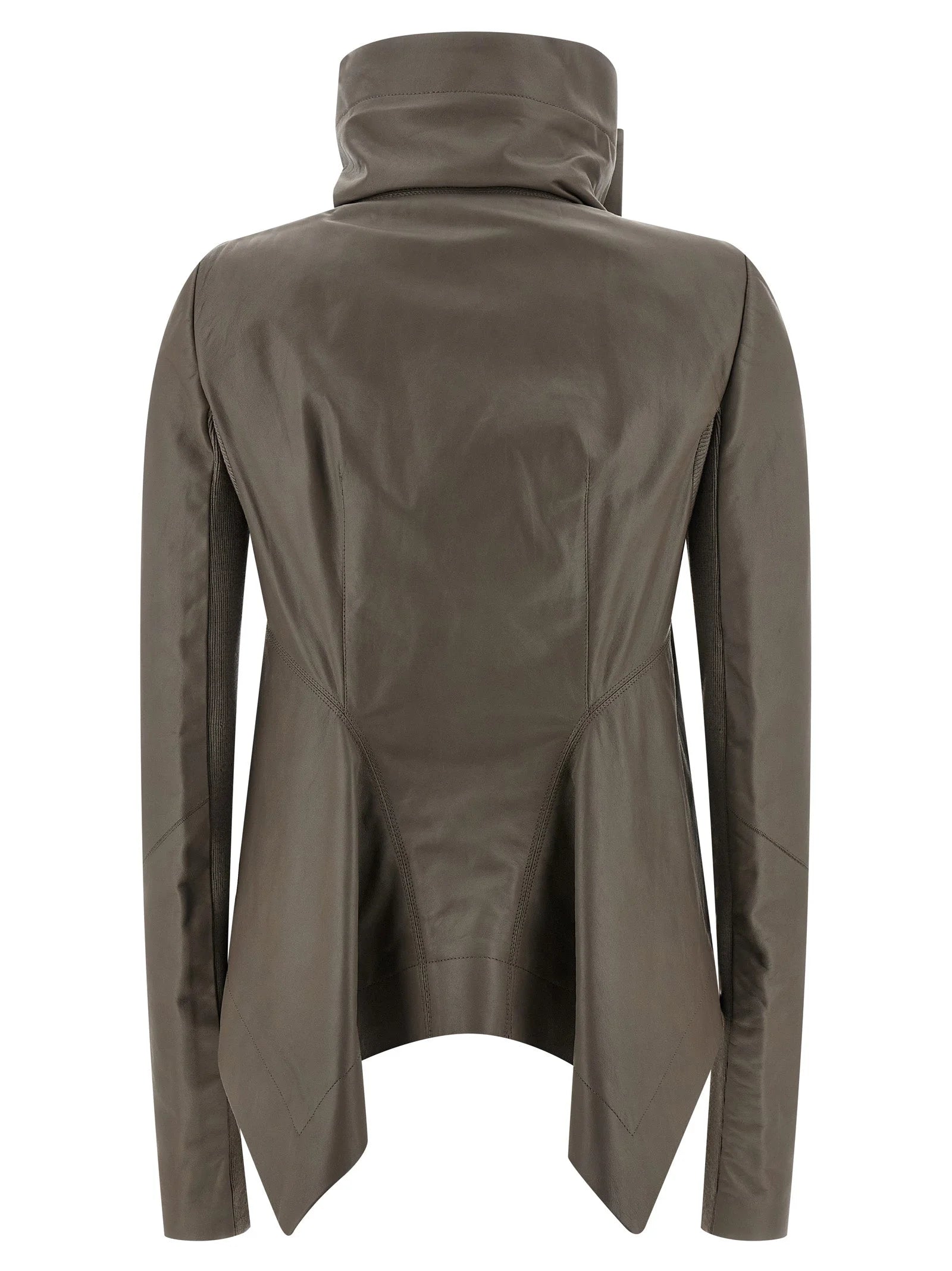 Rick Owens Gray Lamb Leather Leather Jacket
