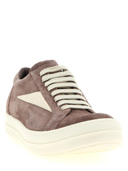 Rick Owens Purple Calfskin Low Top Sneakers