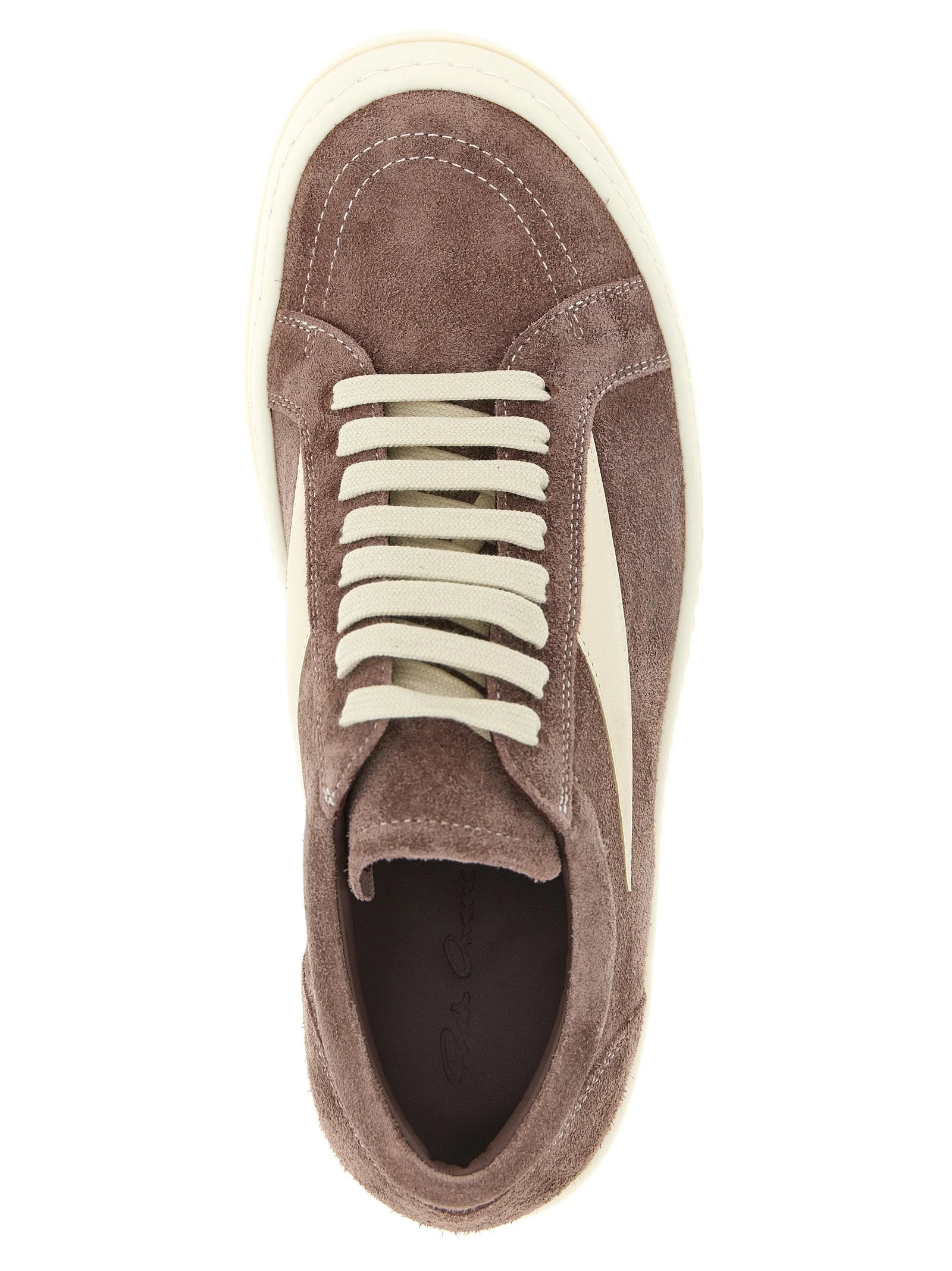 Rick Owens Purple Calfskin Low Top Sneakers