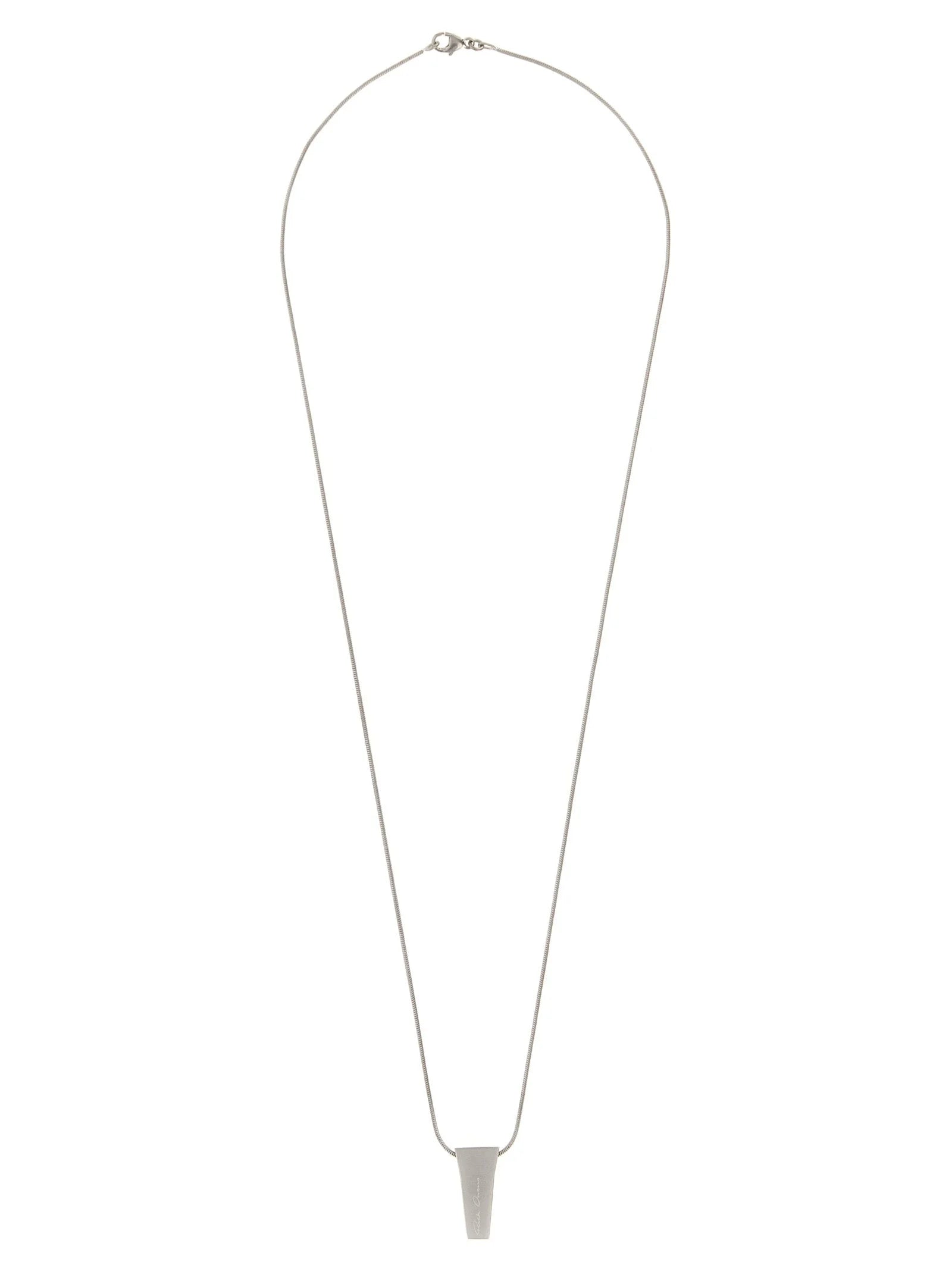 Rick Owens Silver Brass Necklace - One Size