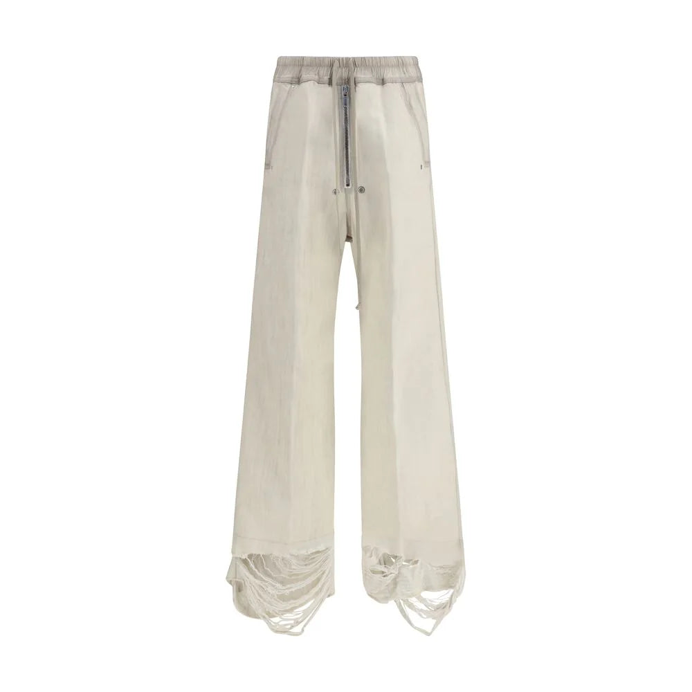 Rick Owens White Cotton Casual Pants
