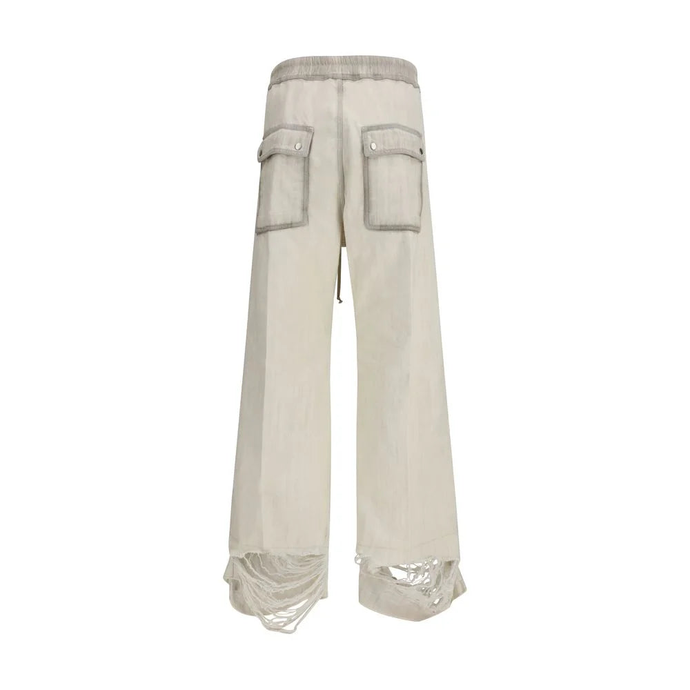 Rick Owens White Cotton Casual Pants