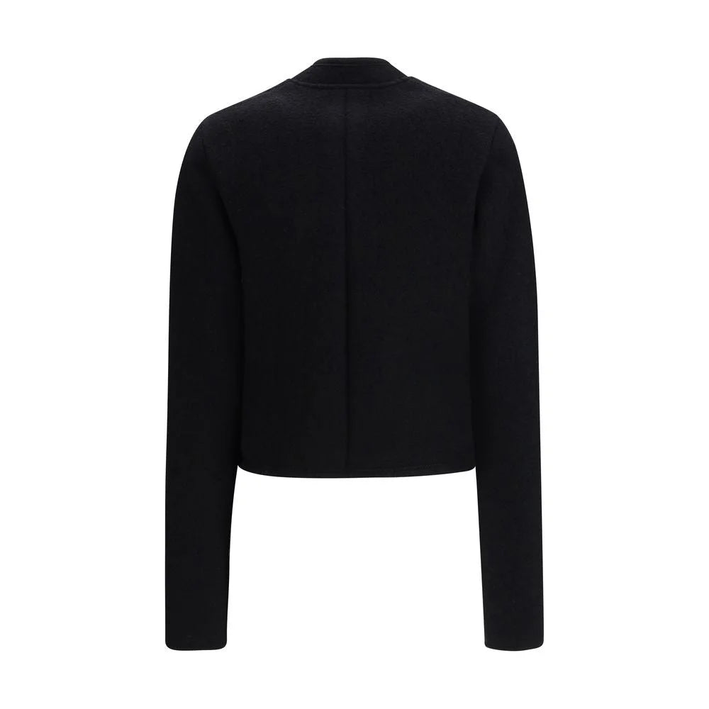 RIER Black Fleece Wool Coat - L