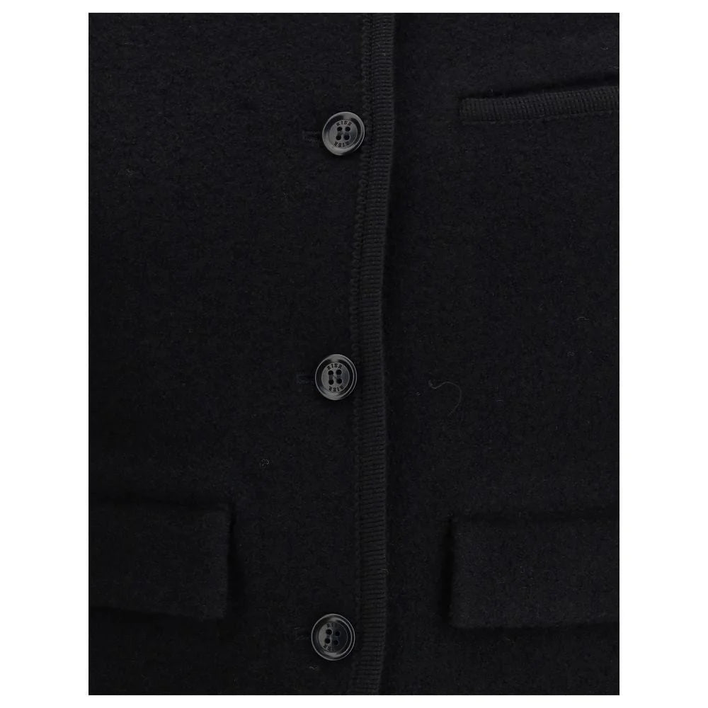 RIER Black Fleece Wool Coat - L