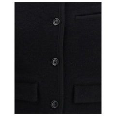 RIER Black Fleece Wool Coat - L