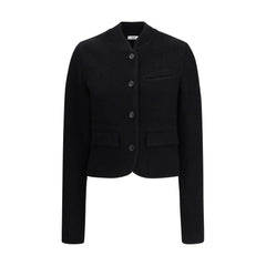 RIER Black Fleece Wool Coat - L