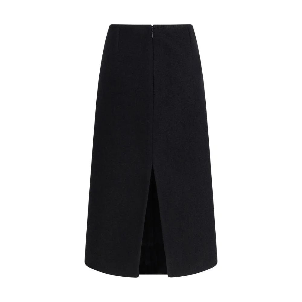 RIER Black Fleece Wool Skirt - L