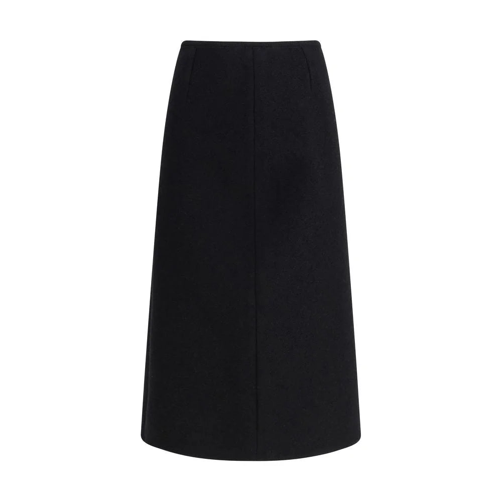 RIER Black Fleece Wool Skirt - L