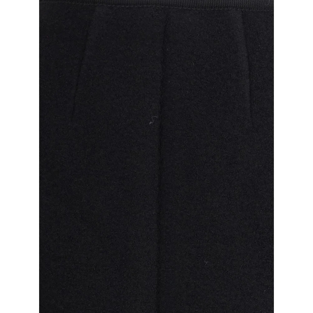 RIER Black Fleece Wool Skirt - L
