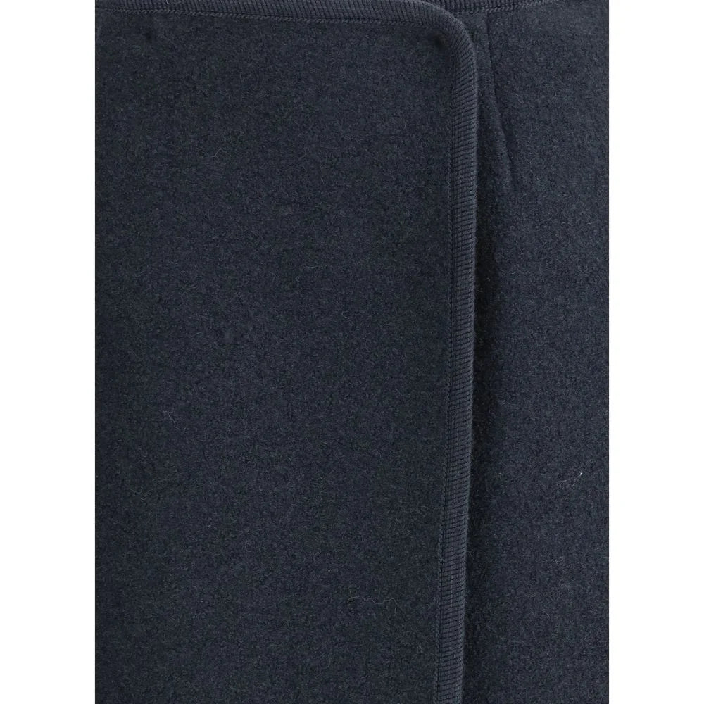 RIER Blue Fleece Wool Midi Skirt