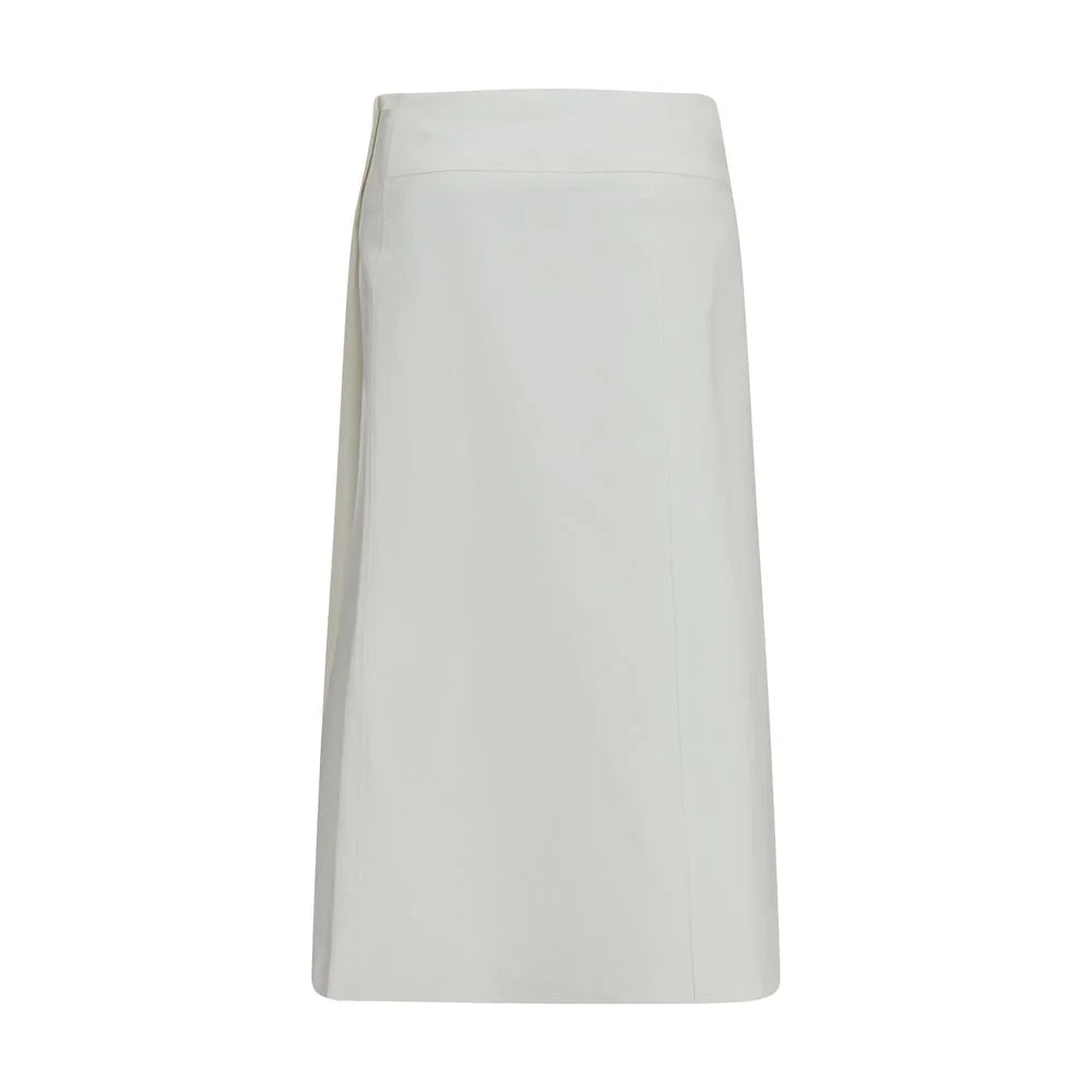 RIER White Cotton Midi Skirt