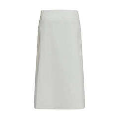 RIER White Cotton Midi Skirt