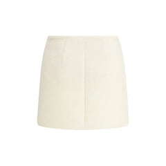 RIER White Fleece Wool Mini Skirt - M