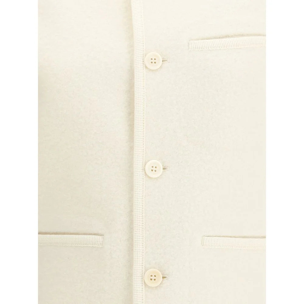 RIER White Fleece Wool Sleveless Jacket