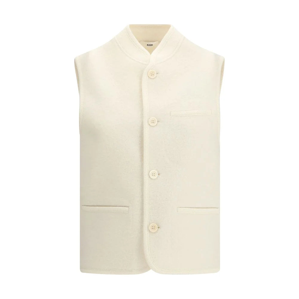 RIER White Fleece Wool Sleveless Jacket