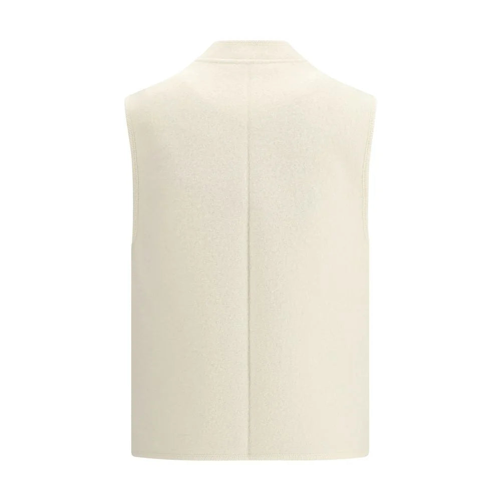 RIER White Fleece Wool Sleveless Jacket