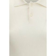 RIER White Silk Polo Shirt