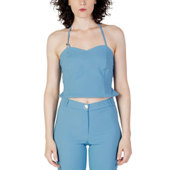 Rinascimento Turquoise Polyester Top - Tank Tops