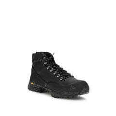 ROA Black Rubber Lace-Up Boots