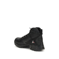 ROA Black Rubber Lace-Up Boots