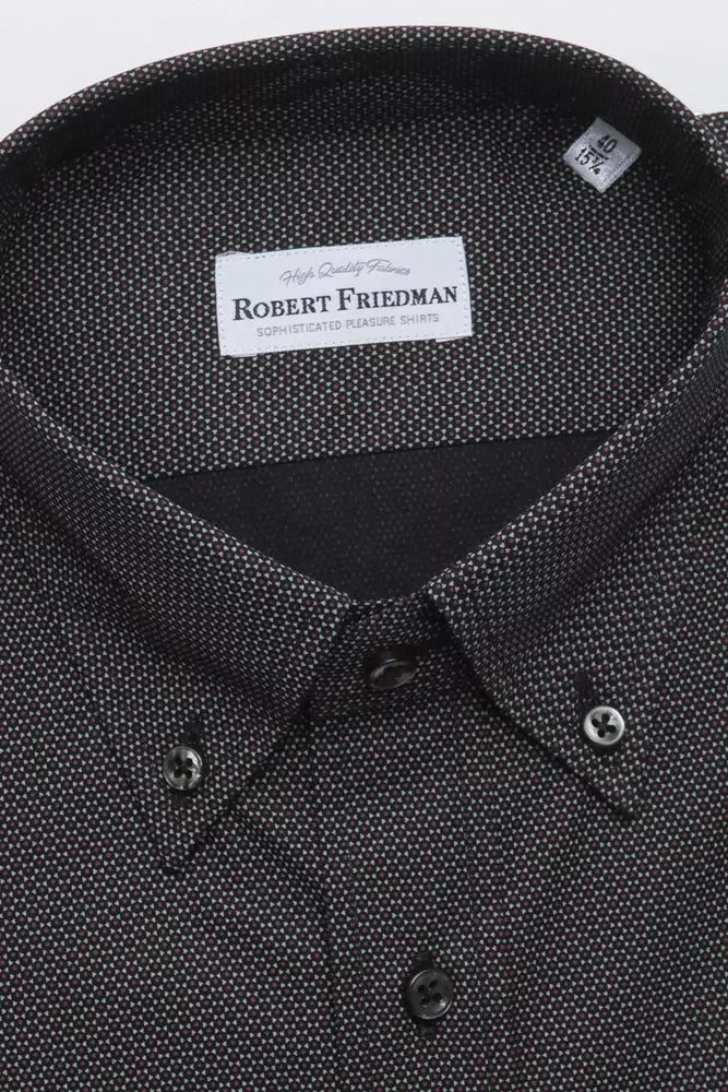 Robert Friedman Black Cotton Men Shirt - Shirts