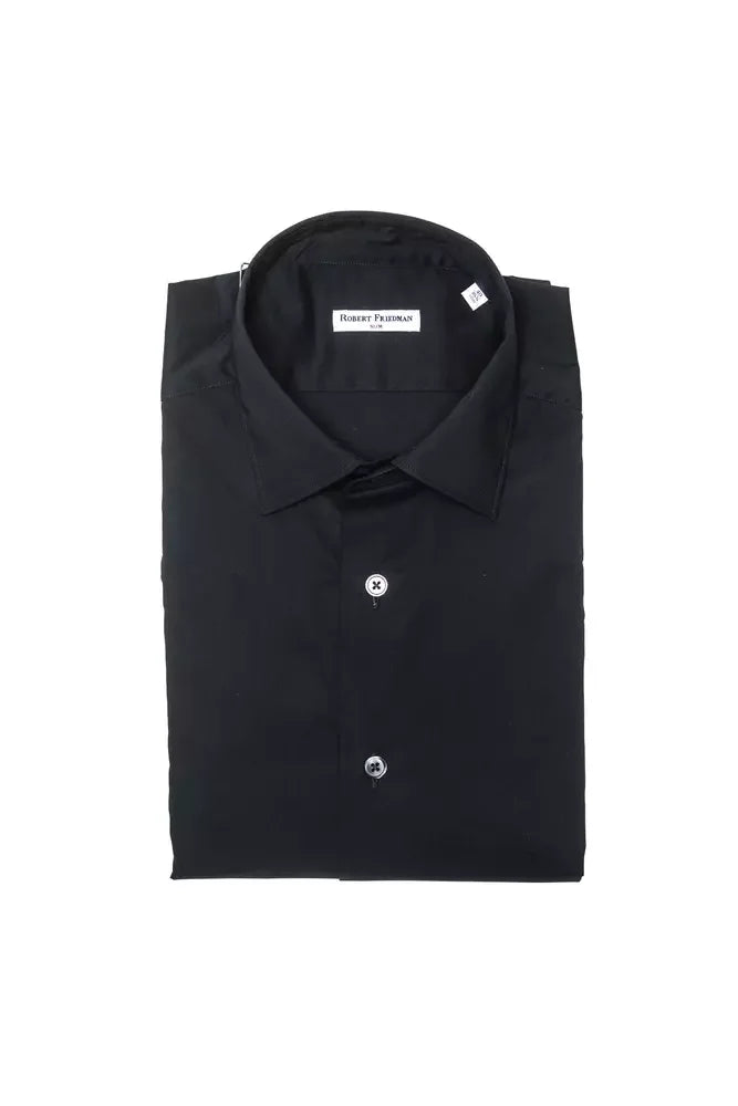 Robert Friedman Black Cotton Men Shirt - Shirts