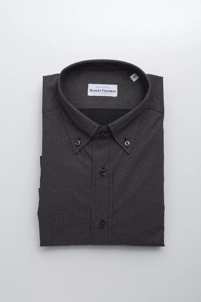 Robert Friedman Black Cotton Men Shirt - Shirts