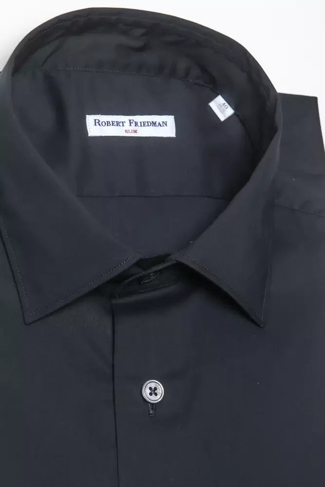 Robert Friedman Black Cotton Men Shirt - Shirts