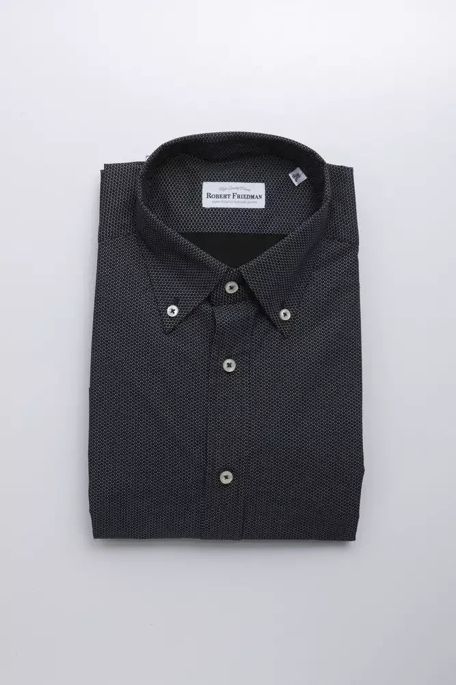 Robert Friedman Black Cotton Men Shirt - Shirts