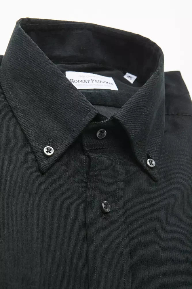 Robert Friedman Black Cotton Men Shirt - Shirts