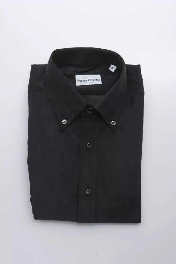 Robert Friedman Black Cotton Men Shirt - Shirts