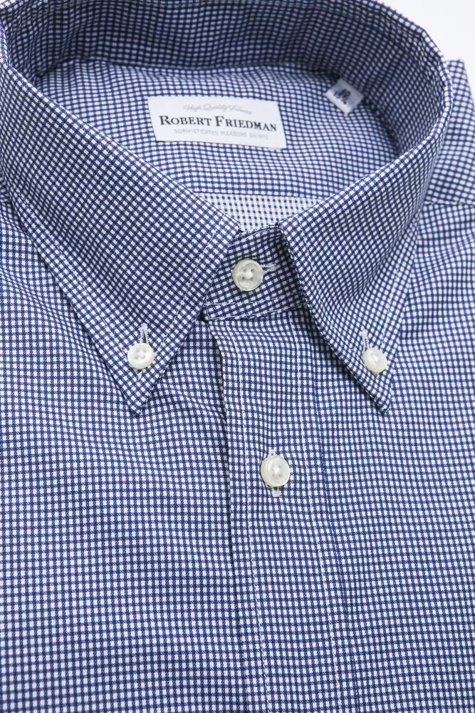 Robert Friedman Blue Cotton Men Shirt - Shirts