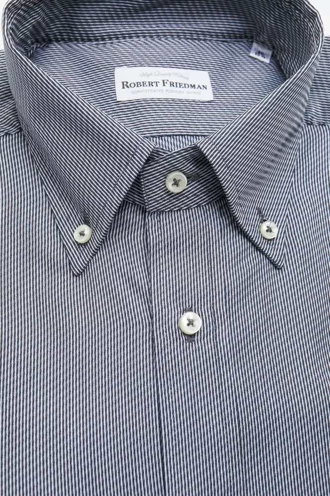 Robert Friedman Blue Cotton Men Shirt - Shirts