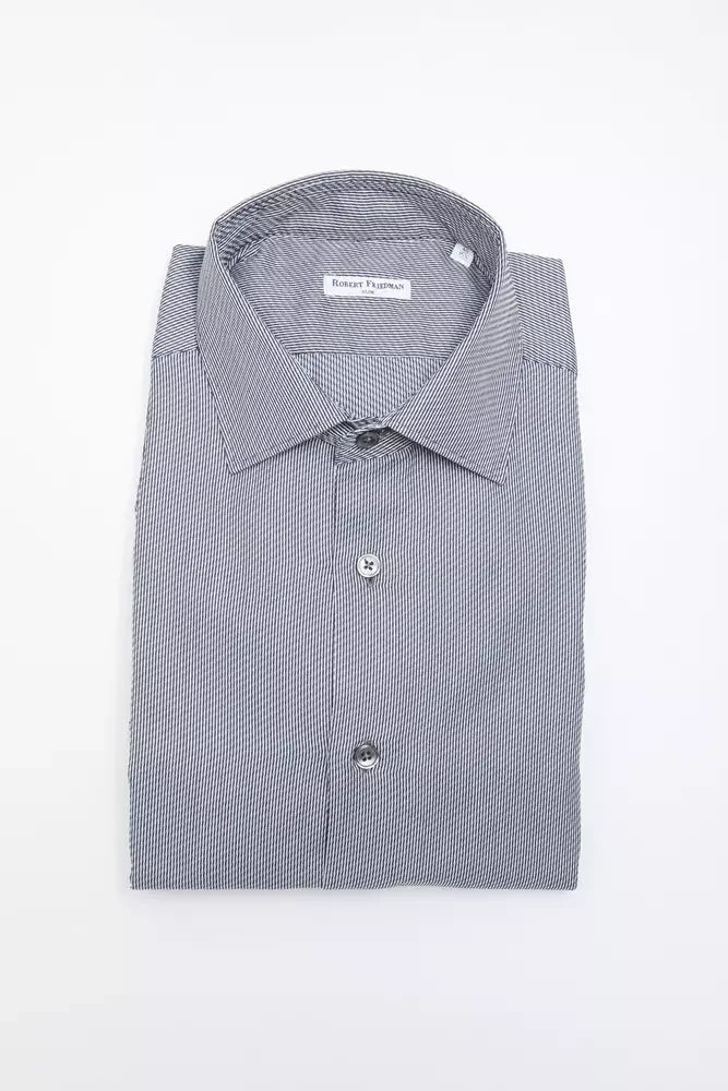 Robert Friedman Blue Cotton Men Shirt - Shirts