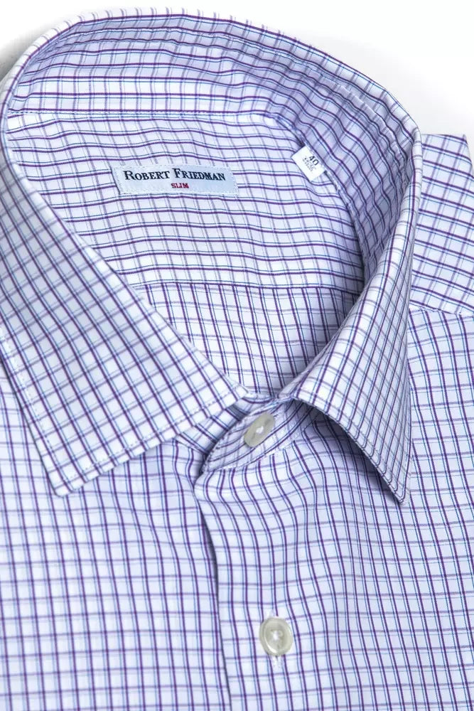 Robert Friedman Burgundy Cotton Men Shirt - M - Shirts