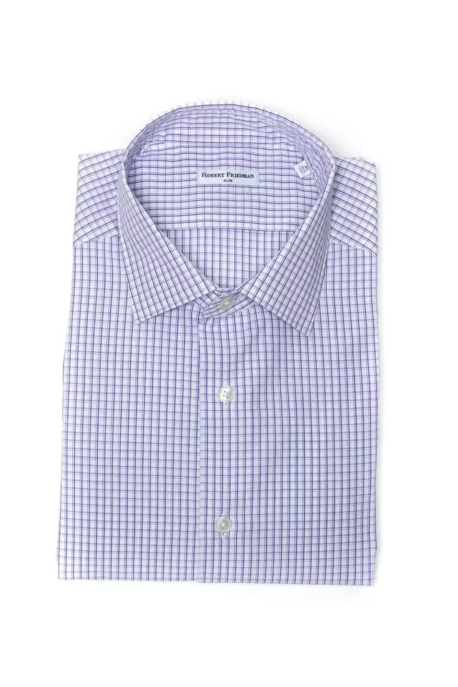 Robert Friedman Burgundy Cotton Men Shirt - M - Shirts