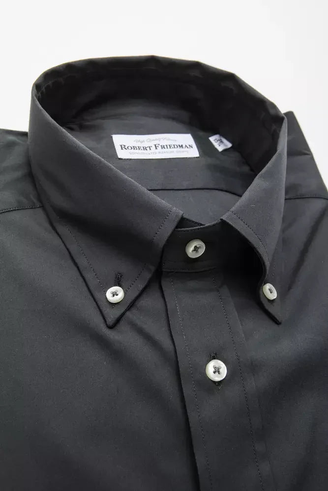 Robert Friedman Gray Cotton Men Shirt - Shirts