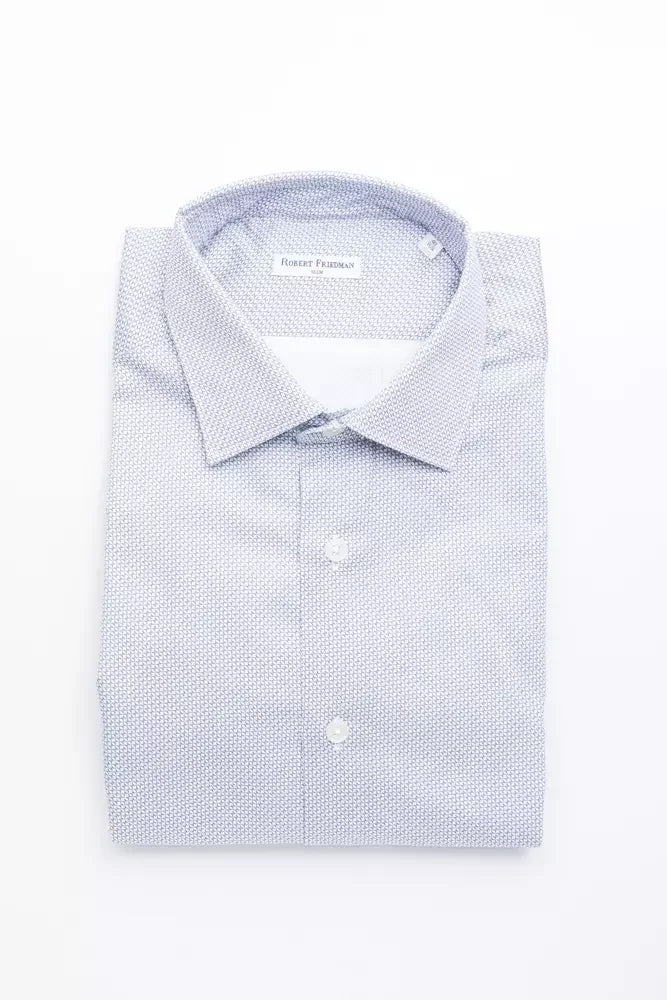 Robert Friedman Light Blue Cotton Men Shirt - L - Shirts