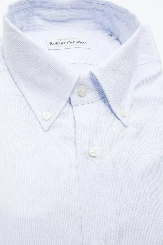 Robert Friedman Light Blue Cotton Men Shirt - Shirts