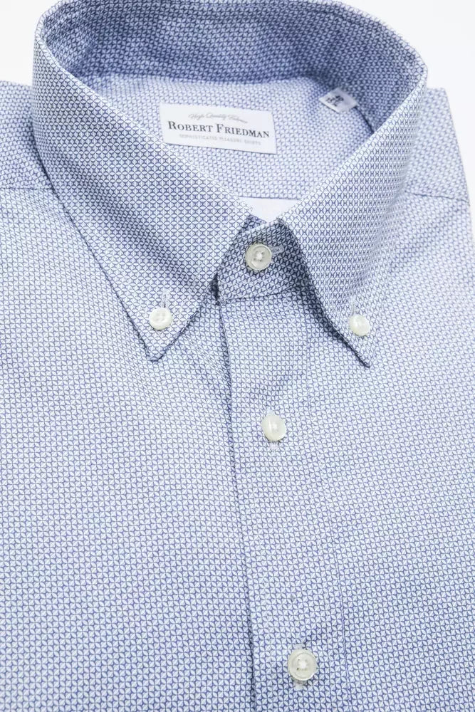 Robert Friedman Light Blue Cotton Men Shirt - Shirts