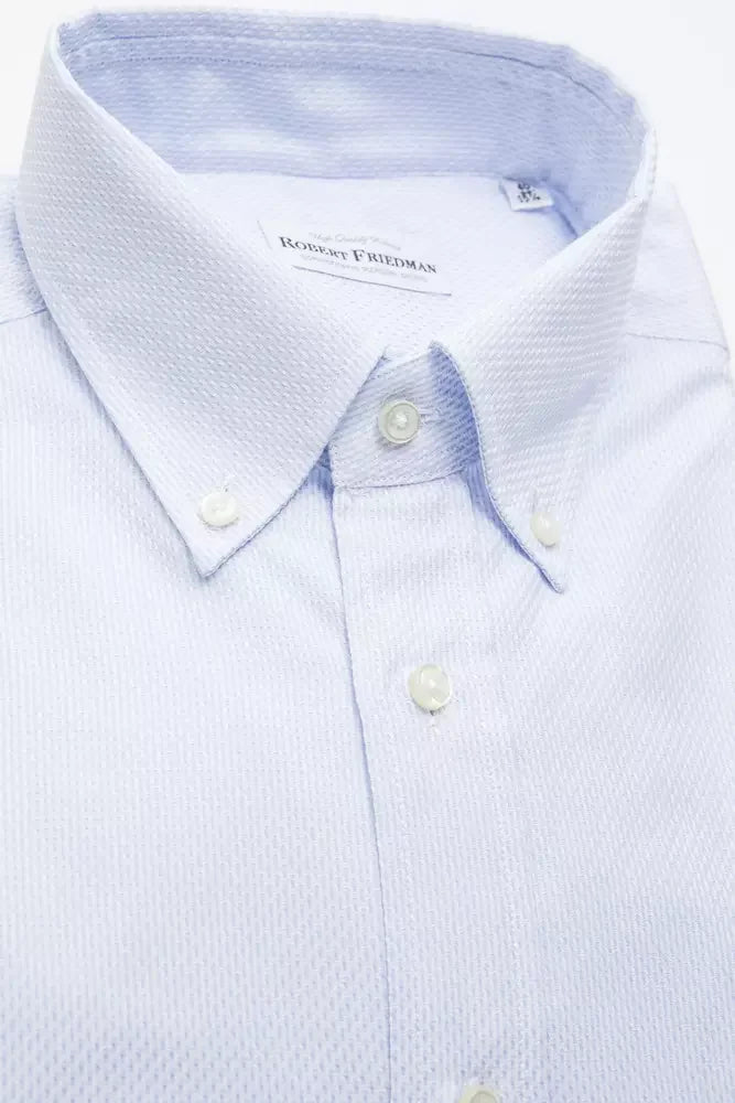 Robert Friedman Light Blue Cotton Men Shirt - XL - Shirts