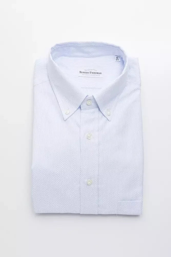 Robert Friedman Light Blue Cotton Men Shirt - XL - Shirts