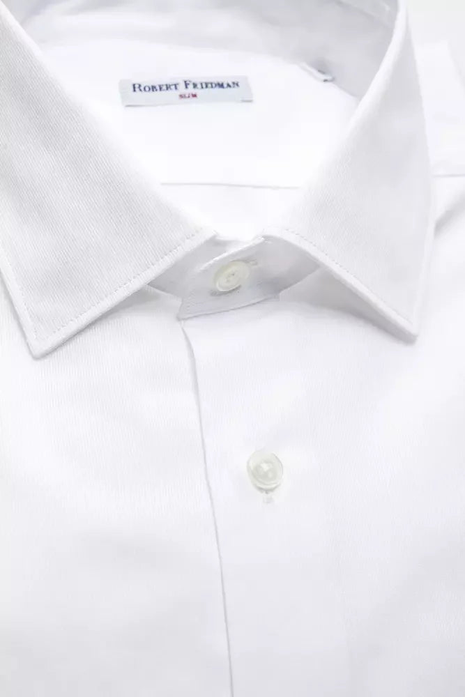 Robert Friedman White Cotton Men’s Shirt - L - Shirts