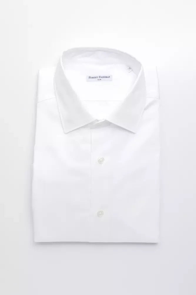Robert Friedman White Cotton Men’s Shirt - L - Shirts
