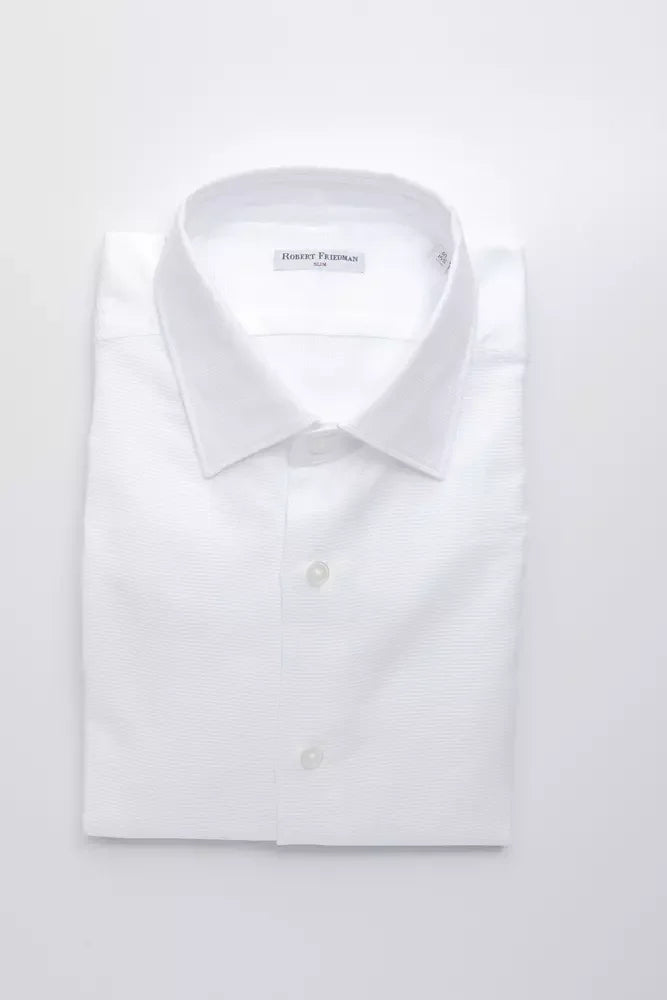 Robert Friedman White Cotton Men’s Shirt - XL - Shirts