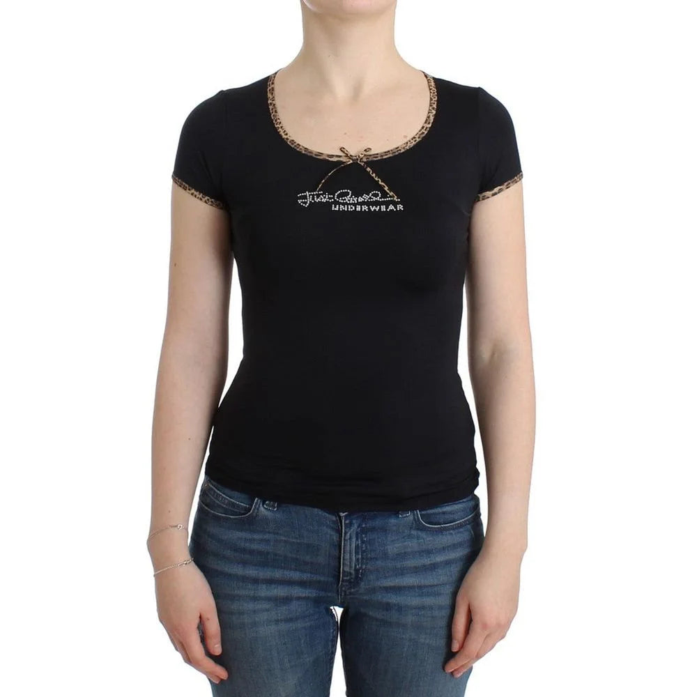 Roberto Cavalli Black Elastane Top - IT46