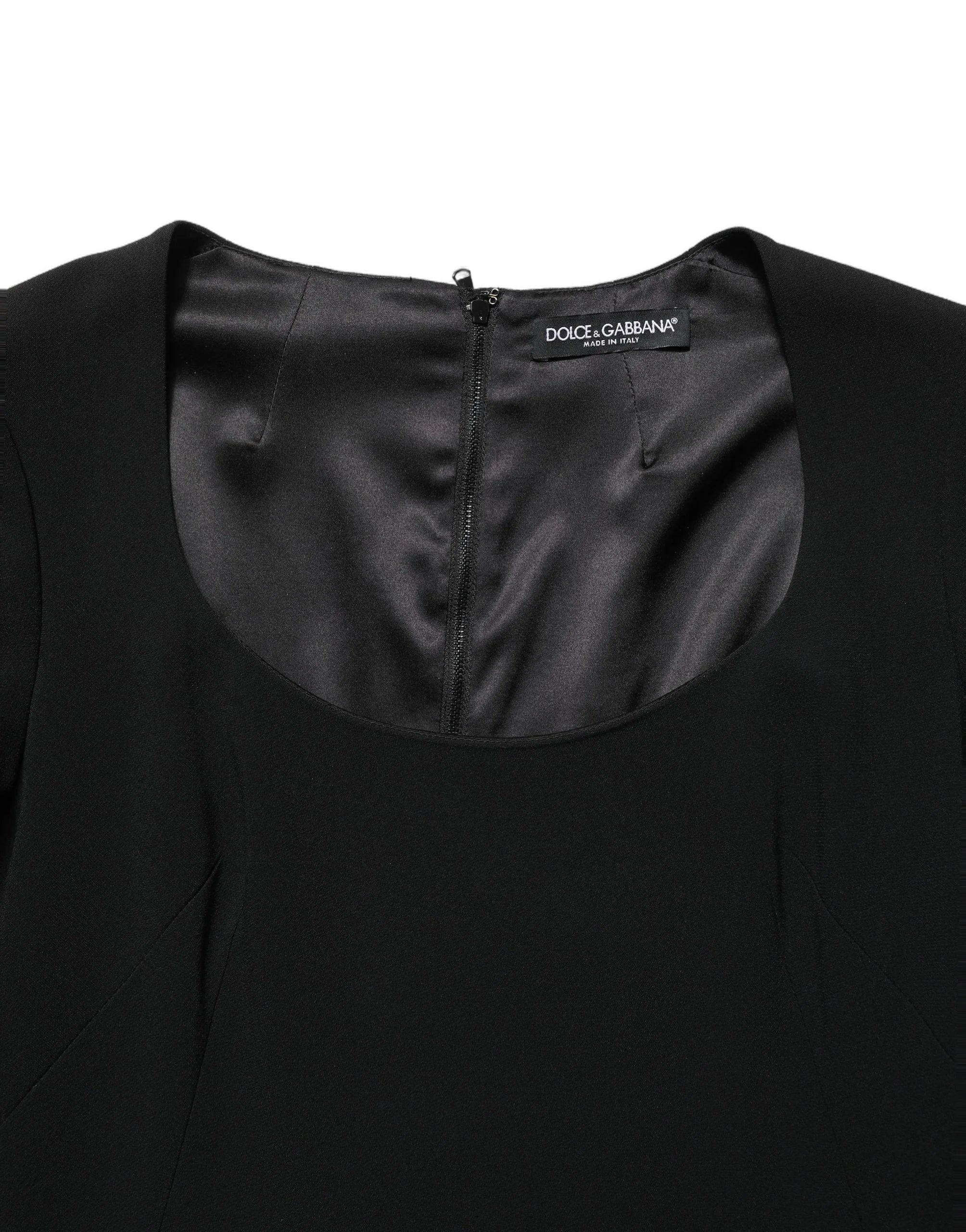 Vestido mini con escote en forma de pala de manga larga negra Roberto Cavalli - IT44 | L